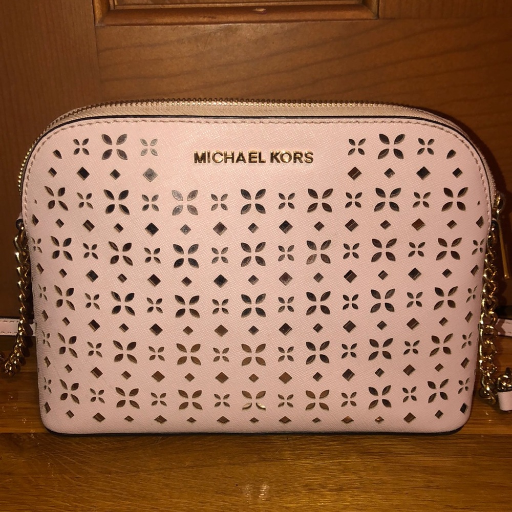 Michael Kors blush pink crossbody bag.